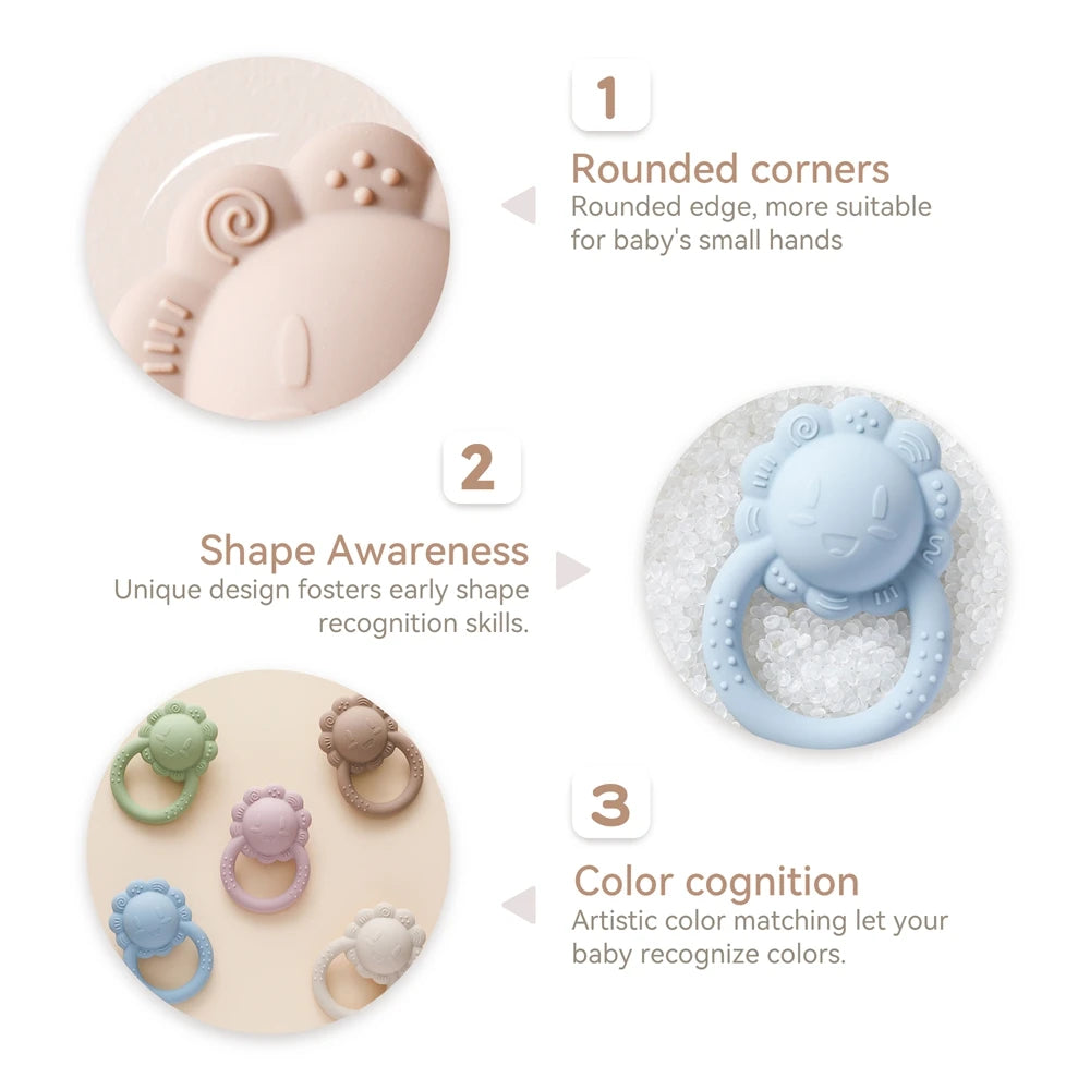 Silicone Lion Teether Rattle