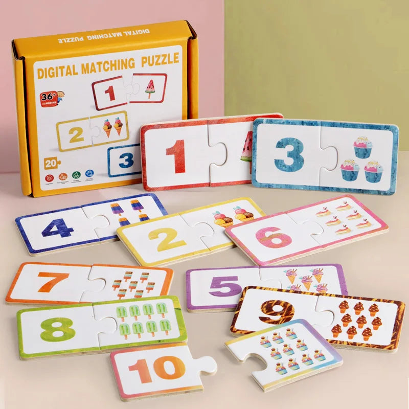 Wooden Number Matching Puzzle Toy