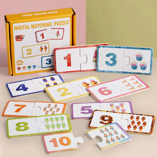 Wooden Number Matching Puzzle Toy