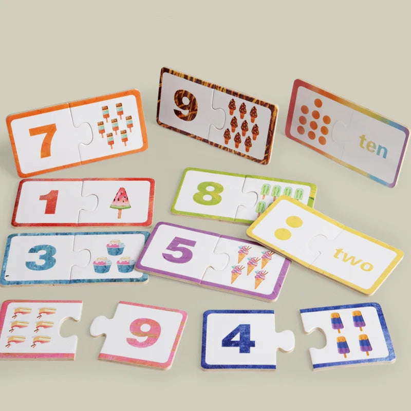 Wooden Number Matching Puzzle Toy
