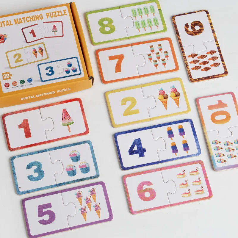 Wooden Number Matching Puzzle Toy