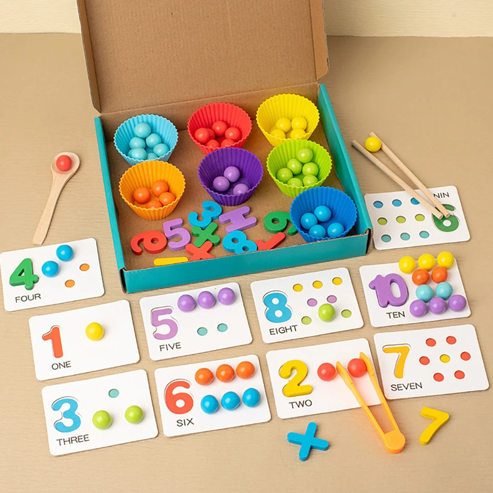 Montessori Math Beads Counting & Sorting Toy
