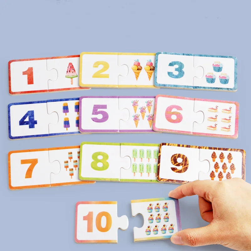 Wooden Number Matching Puzzle Toy