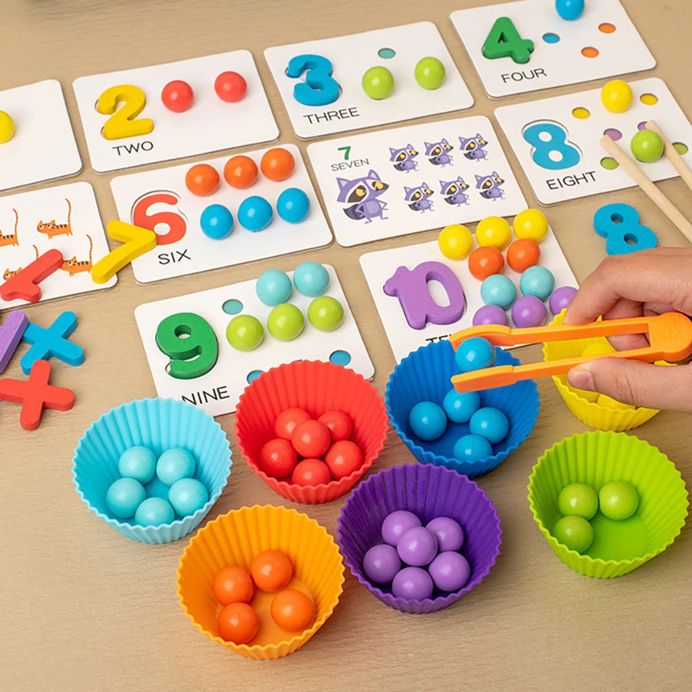 Montessori Math Beads Counting & Sorting Toy