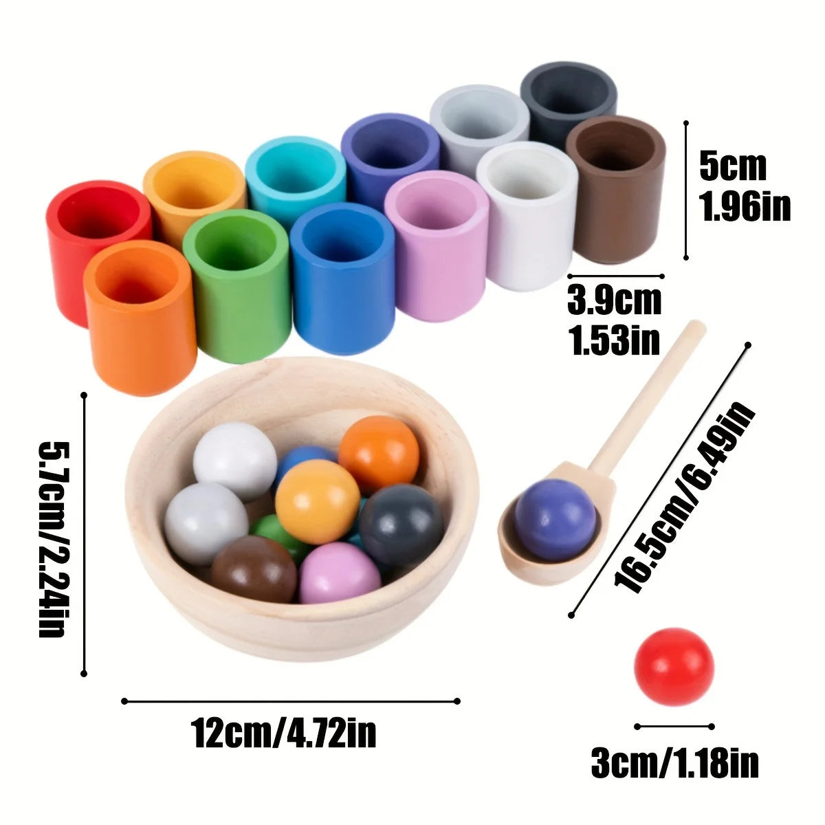 Wooden Rainbow Color Sorting Toy