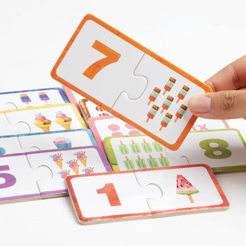 Wooden Number Matching Puzzle Toy