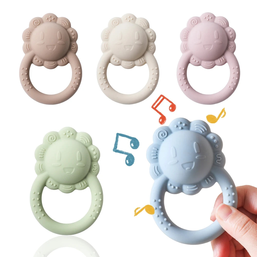 Silicone Lion Teether Rattle