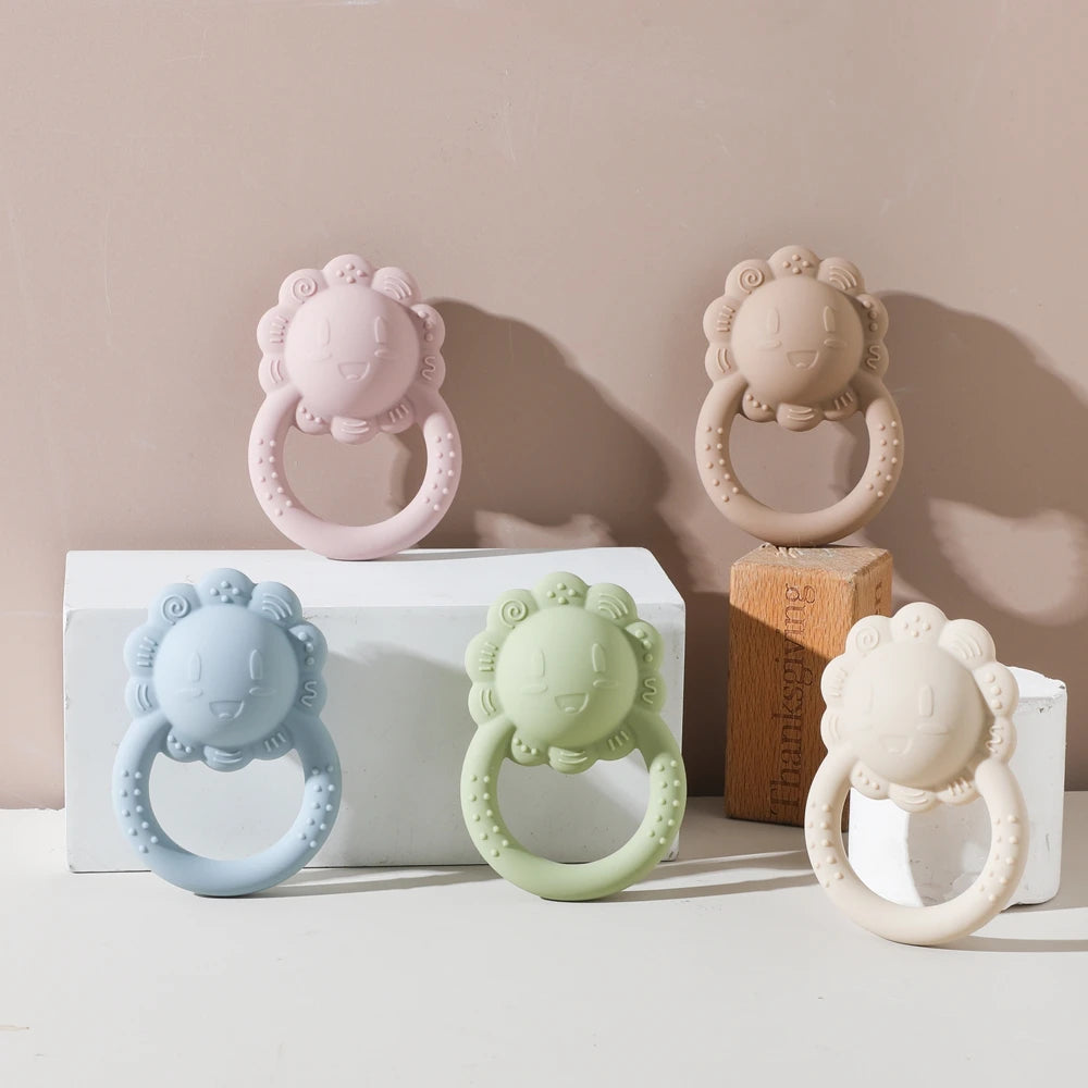Silicone Lion Teether Rattle